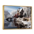 thumbnail image 2 of Designart "Mill In Winter in White Blue" Mills Floater Framed Canvas Wall Art, 2 of 7