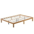 thumbnail image 4 of Tcbosik Wood Bed Frame Queen Size, Modern Platform Bed, No Box Spring Needed, Natural, 4 of 7