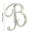thumbnail image 3 of MKKAS Pave Crystal Letter Brooch Pin, Rhinestone Initial Alphabet Lapel Pin for Women, Silver Tone Alloy Metal Badge for Personalized Suit Jewelry, White, 3 of 5