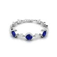 thumbnail image 2 of Blue Sapphire 925 Silver Chain Tennis Bracelet, 2 of 4
