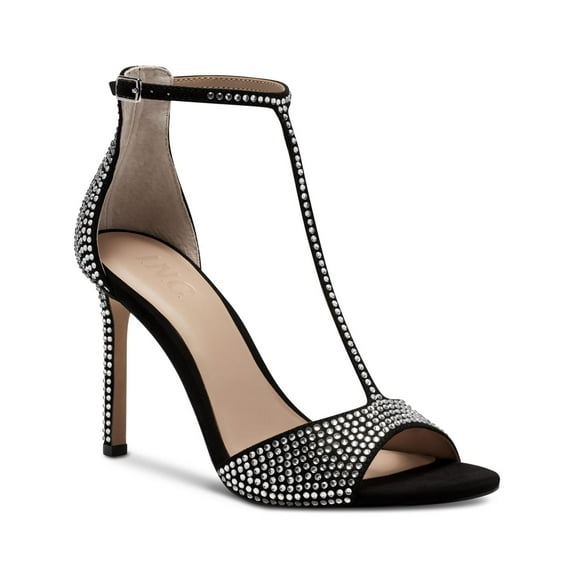 INC Womens Firah Rhinestone T-Strap Heels