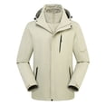 thumbnail image 2 of Sentmoon Golf Jacket Men Solid Color Long Sleeve Hooded Neck Coat Plus Size Zipper Windbreaker Waterproof Womans Clothes Fall and Winter Trendy for Climbing and Hiking Khaki M, 2 of 6