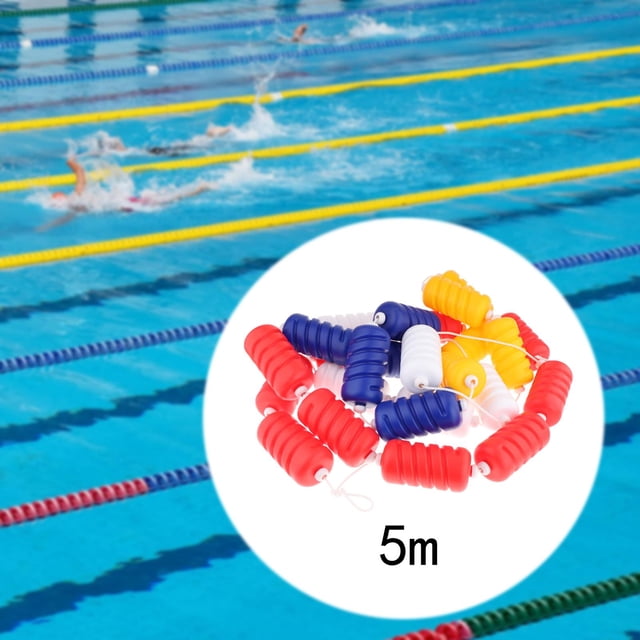 Cuerda divisora para piscina, línea divisoria de carriles, equipo de 5M de longitud, línea flotante de alta visibilidad, suministros para piscina para 9 cm de diámetro