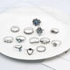 thumbnail image 5 of Juego de 15 anillos apilables para nudillos para mujer, con diamantes de imitación de cristal, conjuntos de anillos vintage con nudo medio para adolescentes y niñas, 5 of 5
