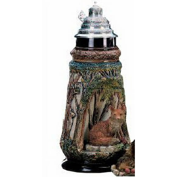 German Beer Stein wildlife wilderness giantstein, Fox 2 liter tankard, beer mug