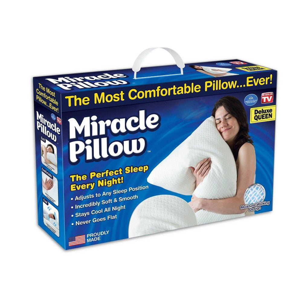 Miracle Pillow As Seen On TV Deluxe Queen Made in The USA Machine Washable NEW 