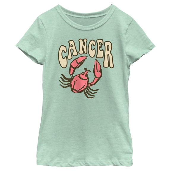 Girl's Lost Gods Zodiac Cancer Art Symbol  Graphic Tee Mint X Small