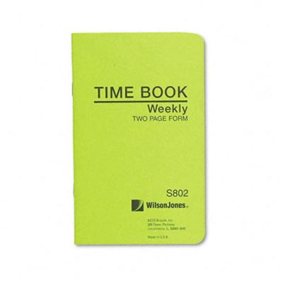 Wilson Jones Employee Time Record Week Ending 4-1/8 x 6-3/4 36-Page Book