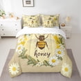 thumbnail image 2 of Manfei Sweet Bee Honey 7-Piece Twin Bedding Sets,Cute Daisy Flower Bedding Comforter Set,Rustic Floral Sheet Sets For Kids Teens,Microfiber Bedroom Decor Reversible, 2 of 8