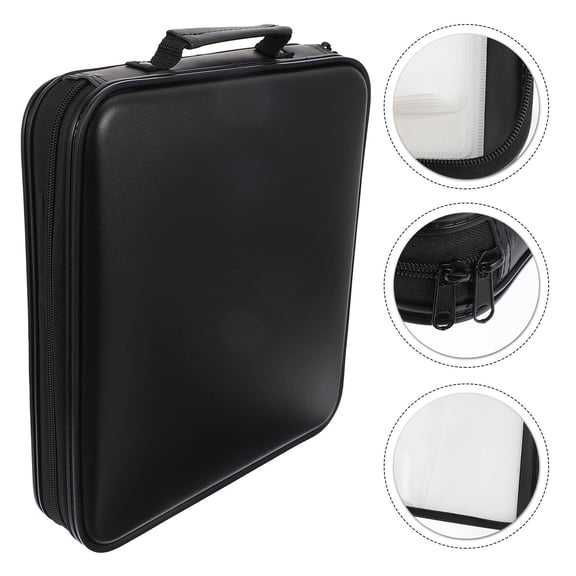LABRIMP Black DVD Storage Case, Large Capacity Organizer with Nonwoven and PP Material, 1 Piece CD Holder
