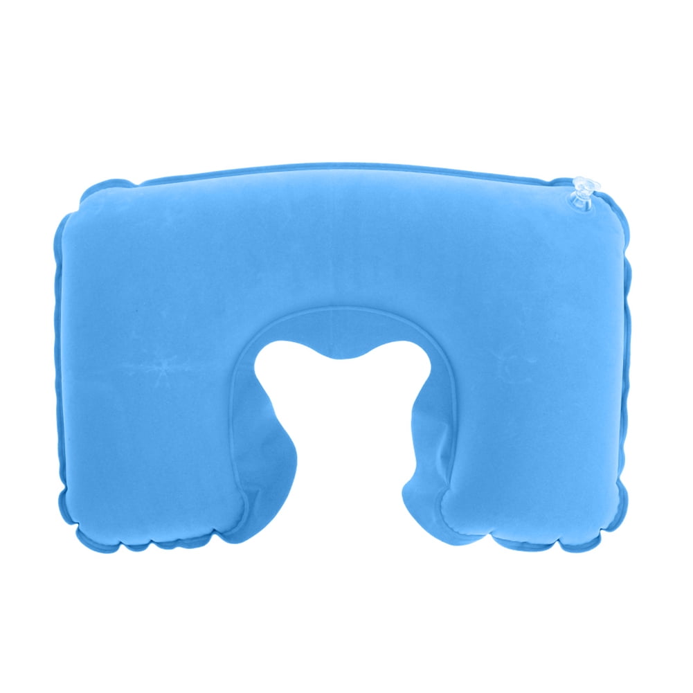 PVC UShaped Inflatable Air Pillows Portable Break Neck Pillow (Sky