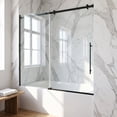 thumbnail image 2 of VIGO Luca 56 to 60 in. W x 58 in. H Sliding Frameless Tub Door in Matte Black with 3/8 in. (10mm) Clear Glass, 2 of 12