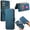 Blue, variant on CCSmall Wallet Case for Samsung Galaxy S24 FE Detachable Magnetic Phone Cover, RFID Blocking Material Retro Flip Leather Case with Card Slots for Galaxy S24 FE KQX Black