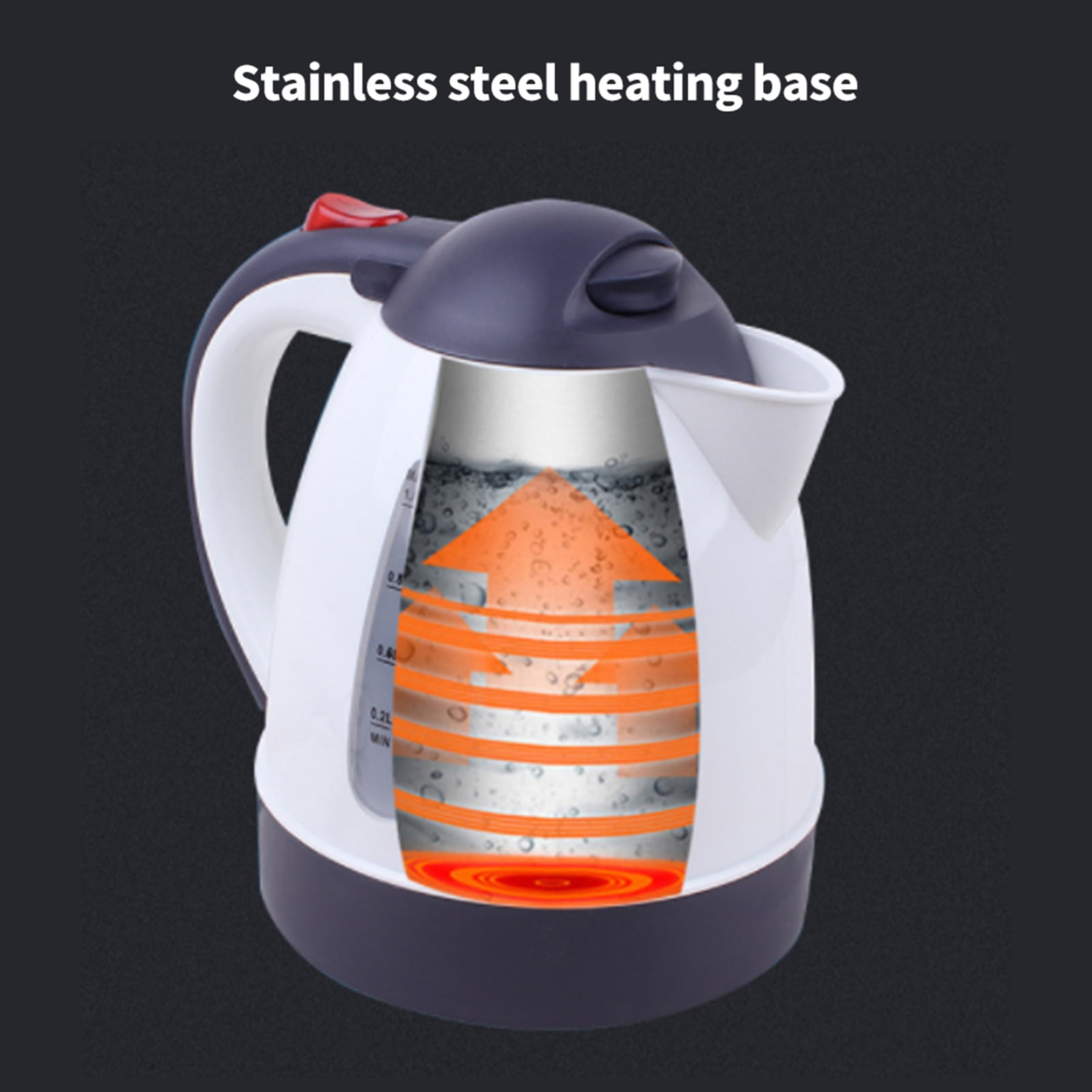 Car 1000mL Car Electric Kettle 12V 150W Portable Cigarette Lighter Kettle For Trip Travel White