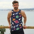 thumbnail image 6 of Pofeuu Rocket Satellite Print Men's Workout Tank Tops Sleeveless Muscle Gym Shirt Quick Dry-3X-Large, 6 of 7