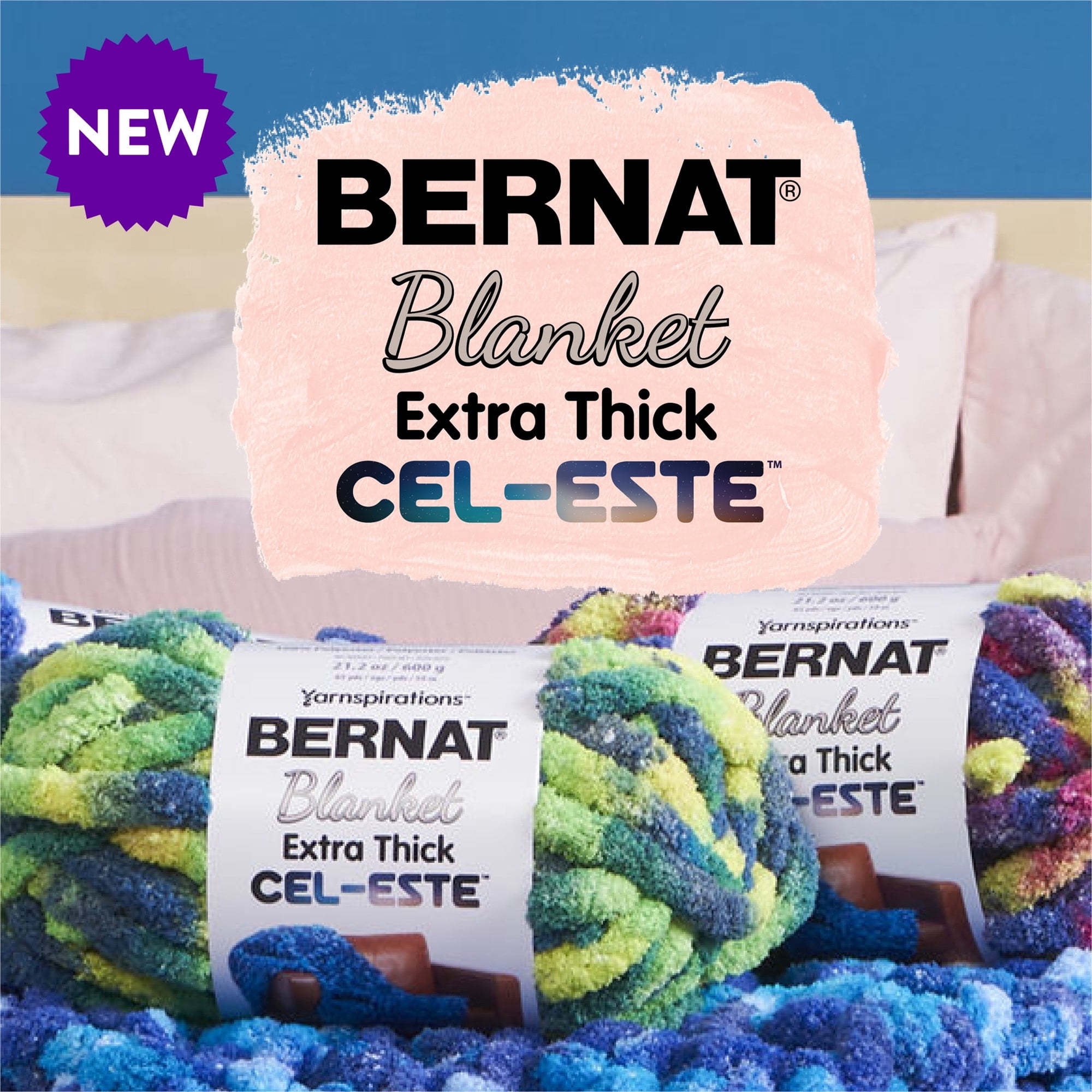 Bernat® Blanket Extra Thick Cel-Este™ #7 Jumbo Polyester Yarn, Comet Gold 21.2oz/600g 65 Yards
