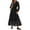 Black, variant on Women's Fall Maxi Dress Long Sleeve V Neck Eyelet Hollow Out A Line Long Flowy Wedding Guest Dresses