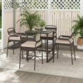 thumbnail image 4 of Gymax 5-Piece Patio Rattan Counter Set Counter Height Square Table w/ 4 Wicker Counter Stools, 4 of 10
