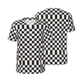 thumbnail image 2 of Easygdp Black and White Checkerboard Men's Muscle T-Shirt Men's Baseball Short Sleeves, for Gym Workout Athletic with Button - Small, 2 of 9