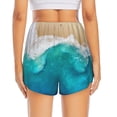 thumbnail image 4 of Uemuo Beach Pattern Women's Athletic Shorts High Waisted Running Shorts with Liner Pockets Gym Elastic Workout Shorts-XX-Large, 4 of 9