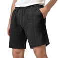 thumbnail image 2 of Mens Shorts Summer Casual Jacquard Textured Elastic Waist Straight Leg Relaxed Fit Beach Shorts with Pockets, 2 of 7