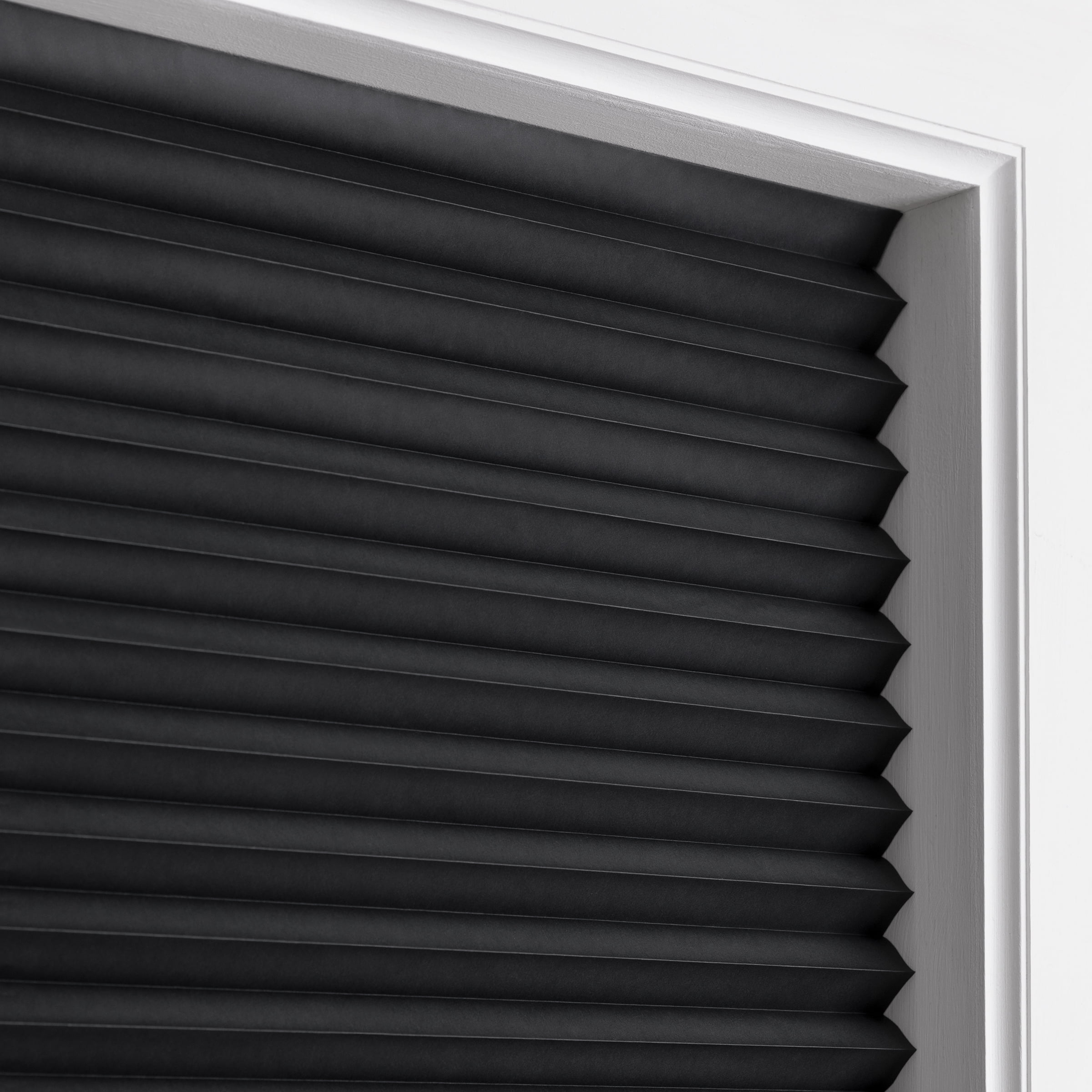 Eclipse Blackout Paper Pleated Cordless Shade Indoor Window Shades, Black, 48" x 72"