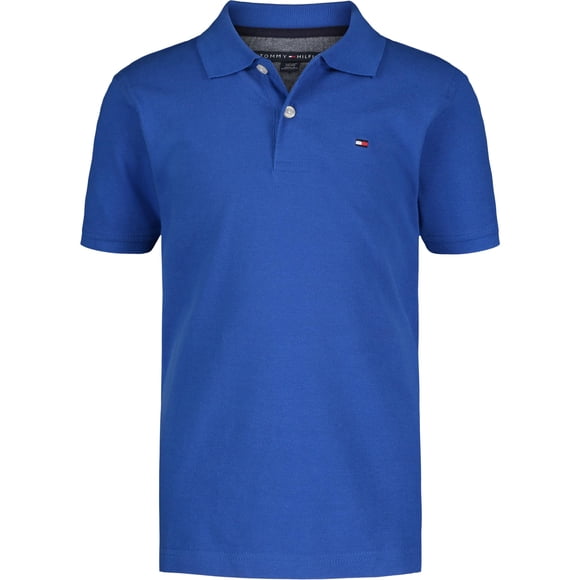 Polo Tommy Hilfiger de manga corta para niños, algodón azul, 16-18