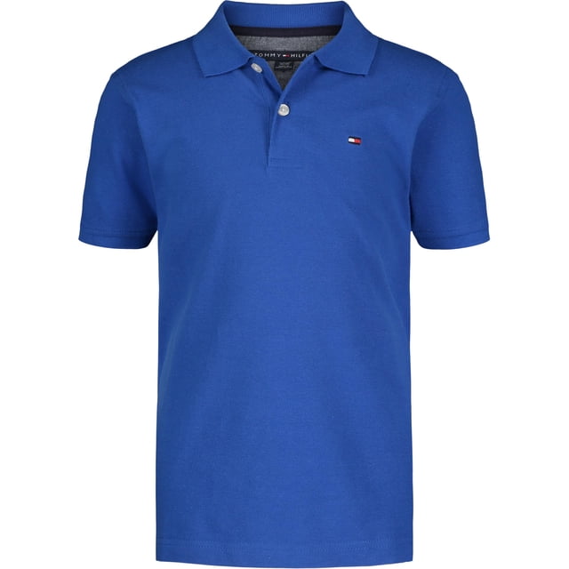 Polo Tommy Hilfiger para niños, manga corta, azul, talla 20