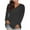 Dark Gray, variant on breaise Womens Long Sleeve Shirts Plus Size V Neck Casual Tops Loose Solid T-shirt Pullover S-5XL Sans frais de transport