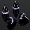 thumbnail image 2 of WWS-Bling Purple Tire Valve Caps, 4 Pack Handmade Crystal Rhinestone Diamond Valve Stem Covers Universal Dustproof Car Accessories, 2 of 4