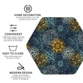 thumbnail image 3 of Picia Vintage Compass Printed Leather Coasters for Drinks, 4" Drink Coasters Set of 4 for Tabletop Protection, Handmade Luxurious Home Décor and Housewarming Gift -Hexagon, 3 of 6