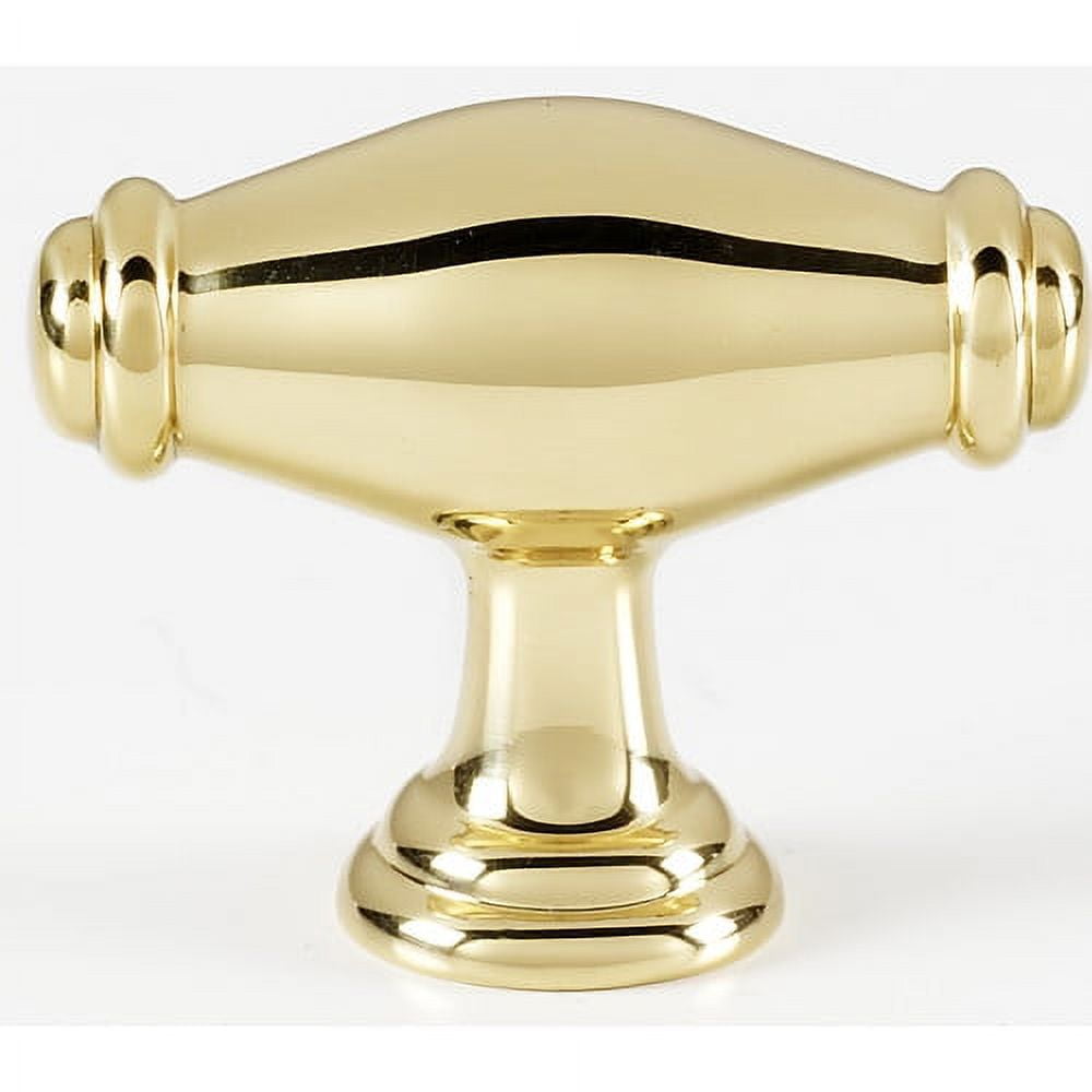 Alno A626-AEM Charlies 1-3/4" Solid Brass "T" Bar Football Cabinet Knob / Drawer Knob -
