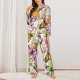 thumbnail image 2 of Pajamas for Women Set - Butterflies2 Comfy Long Sleeve Button Up Pajama Sets for Women 2 Piece, Soft Sleepwear Nightwear Pjs Lounge Sets for Women with Pockets, 2 of 6