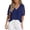 Dark Blue, variant on PRETTYGARDEN Womens Tops Dressy Casual Puff Sleeve Chiffon Blouses V Neck Business Work Shirts Summer Fashion Clothing
