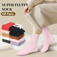 thumbnail image 5 of TRANSLINK 10 Pcs Fuzzy Socks for Women Fluffy Home Sleeping Cozy Warm Socks, 5 of 8