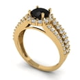 thumbnail image 2 of Clara Pucci 14K Yellow Gold 1.83ct Onyx Halo Ring for Women, 2 of 8