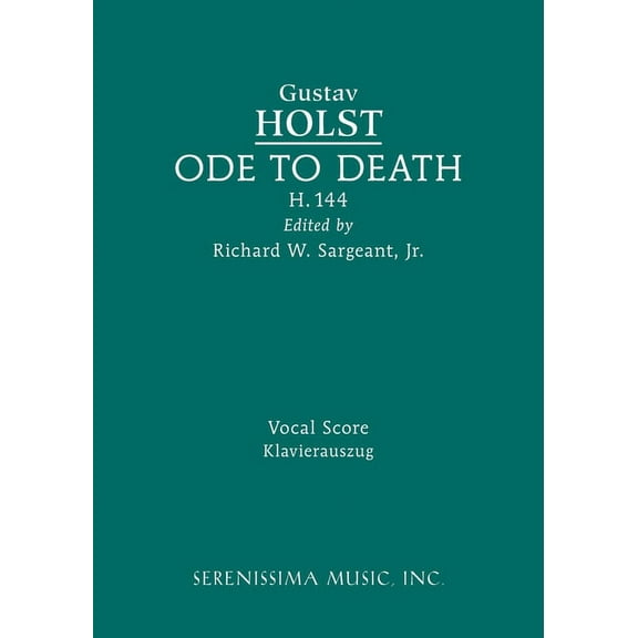 Ode to Death, H.144: Vocal score, (Paperback)