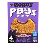 Bobo's PB&Js, Peanut Butter Oat Crust With Grape Filling, 4 Pack of 2.1 oz oat snacks