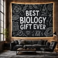 thumbnail image 4 of Biology Quote with Lab Sketches on Black Chalkboard, Playful Illustration for Biology Fans, Science Wall Art, Graduation Gift, Tapestry Wall Hanging for Study Room and Dorm, 4 of 5