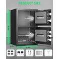 thumbnail image 2 of 5.5 Cuft Digital Safe Box, Home Safe with Hidden keyhole , Large Safe with Adjustable Shelves, Key Hook & File Holder, Money Safe with Backlit Keypad & Dual Alarm for Home Office, 2 of 13