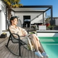 thumbnail image 6 of Outdoor Mesh Sling Rocking Chair, Steel Rocker Seating Outside for Front Porch, Garden, Patio, Backyard, Black, 6 of 8