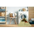 thumbnail image 2 of Ahgly Company Machine Washable Indoor Round Transitional Sun Yellow Area Rugs, 4' Round, 2 of 7