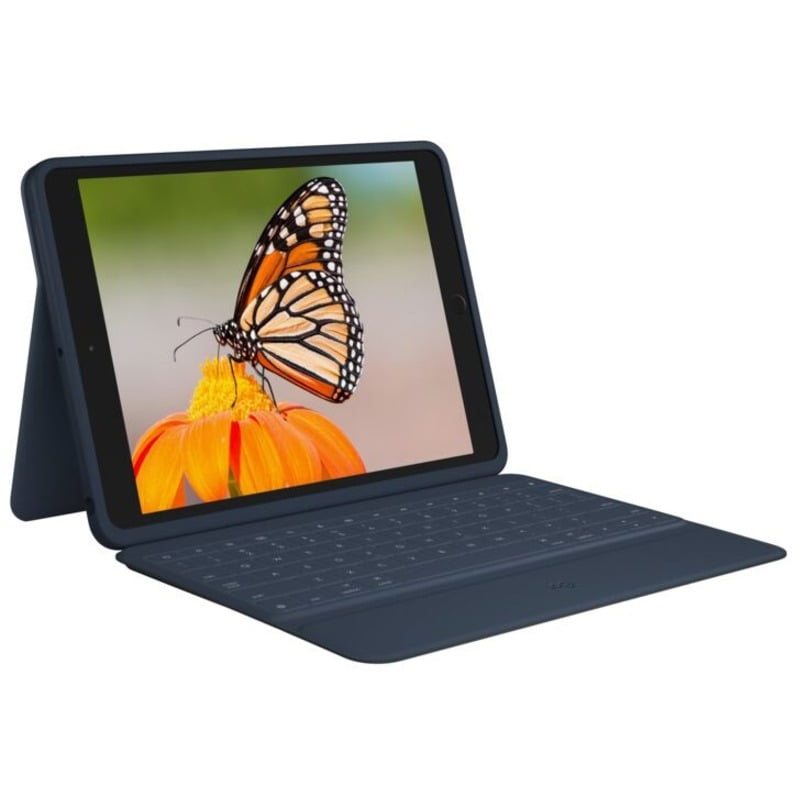 Logitech Rugged Combo 3 iPad Keyboard Case with Smart Connector for iPad (7th, 8th, and 9th generation), Classic Blue