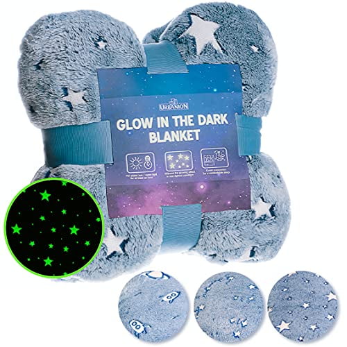 Glow in The Dark Blanket Unique Gifts for Toddler Teens Kids Girls Boys Women Best Friend Blue Constellation Throw Blanket 60”x 50 Gifts for Birthday Christmas Thanksgiving
