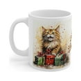thumbnail image 3 of Coffee Mug 11oz, Merry Christmas Cat Lover Mug, Xmas Present Cat Tea Cup, 3 of 8
