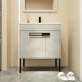 thumbnail image 7 of 30" Bathroom Vanity With Sink - Modern Freestanding Option Ceramic Vessel Spacious Storage Cabinet Doors 30", Freestanding/wall Mount, Silent-closing Hinges, 7 of 7