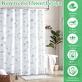 thumbnail image 3 of Floral Shower Curtain Botanical Print Fabric Shower Curtain with 12 Hooks, Waterproof Watercolor Vintage Farmhouse Bathroom Decor, 70.8" x 70.8", 3 of 8