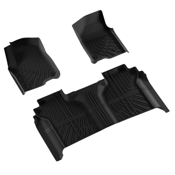 iSpchen Car Floor Mats for GMC Sierra/Chevrolet S-ilverado 1500 2019-2024, Floor Liners 3D Floormats All Weather Protection, TPE Floor Liners Fit