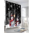 thumbnail image 3 of Black Christmas Shower Curtain Set, Waterproof Shower Curtains for Bathroom, Winter Snowman Xmas Tree Snowflake Washable Fabric Cloth Bath Curtain for Bathtub Decoration with Hooks 48x72 Inches, 3 of 6