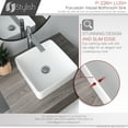 thumbnail image 6 of Stylish Vessel 14 ½" White Porcelain Square Bathroom Sink P-226H, 6 of 12